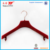 Red Velvet Plastic Suits Hangers with Bar Wholesale