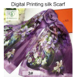 2017 High Quality Digital Printing Shawls Fashion Lady Silk Scarf