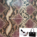 Python Belly Grain Synthetic PU Leather for Bags Totes Wallets Hx-B1713