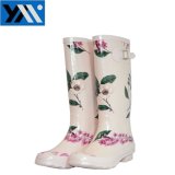 Forest Rubber Boots with Flower Printings Women Shoes