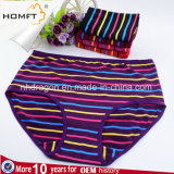 Women Plus Size Classic Design Striped Cotton Brief Old Lady Panties Ladies Undergarments