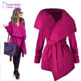 Wholesale Lady Long Trench Coat Pocket Fashion Outwear