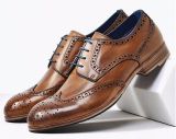 Genuine Leather Brown Brogue Style Casual Men Dress Wedding Shoes