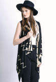 Lady fashion Wave Pattern Mercerized Cotton Knitted Shawl Vest (YKY2039)
