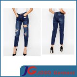 Hot Women Garment Dark Blue Denim Ladies Jeans (JC1356)