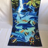 250GSM Blue Sea Fish Dolphin Microfiber Bath Beach Towel