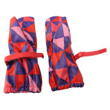 Red Contrast Check PU Rain Gloves for Baby/Child