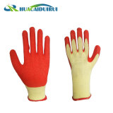 Cheap Orange 21s Yarn Crinkle Latex Gloves Hand Care