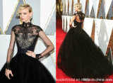 Oscar Celelbrity Dresses Black Tulle Long Sleeves Puffy Party Prom Dresses T92378