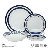 30PCS Porcelain Dinner Set with Geometrical Decal Design