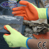Nmsafe Low Price Orange Latex Palm Coated Safety Working Glove