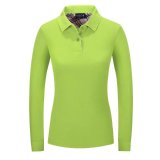 260g Cotton Female Long Sleeves Polo Shirts for Wholesale