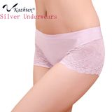 Anti-Bacterial Silver Fiber Nylon Seamless Lace Sexy Underwear for Women