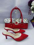 Red Pointy High Heel Sandals and Matched Handbags (G-35)