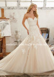 Cream Lace Wedding Gowns A-Line Tulle Bridal Dresses Lm8101