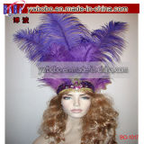 Brazilian Carnival Showgirl Burlesque Feather Costume Band Headdress Headpiece (BO-1017)