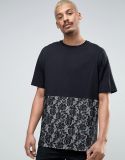 Men Oversized T-Shirt with Lace