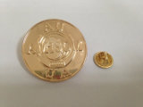 Round Brass Metal Lapel Pin Stamped Logo Badge (GZHY-LP-008)