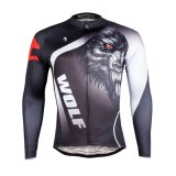 Wolf Jacket Cool Tops Men's Long Sleeve Breathable Cycling Jersey