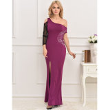 Deluxe Purple One-Shoulder Long Dress
