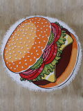 Digital Printed Microfiber Beach Towel with Hamburger
