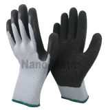 Nmsafety 10g Grey Polyester Black Latex Coated Labor Glove