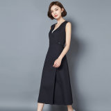 Factory Price Sleeveless Ladies Dress Korean Design