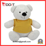 White Custom Made Teddy Bear with T Shirt for Promotion