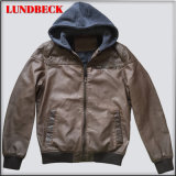 Sell Well PU Jacket for Men with Hooded