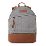 Wholesale Price Lattice Fabric Leather School Laptop Backpack Bag