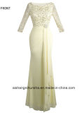 Angel Fashion Half-Sleeved Sequin Long Evening Dress Formal Party