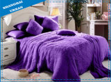 6 Piece Violet Faux Fur Blanket with Bedding Set