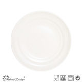 20cm Ceramic Salad Plate White Solid Glaze Design