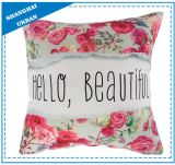 Home Decoration Floral Slogan Printed Throw Pillow