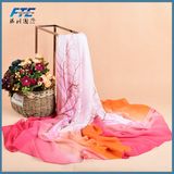 Sale Promotion Print Flower Shawls Women's Chiffon Silk Scarf Foulard