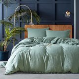 Fringed Wahsed Microfiber Comforter Cover Bed Linen