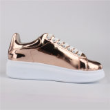 Women Shoes Mirrow PU Injection Shoes Casual Shoes Rose Gold