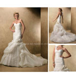 Removable One-Shoulder Puffy Train Bridal Gown Wedding Dress