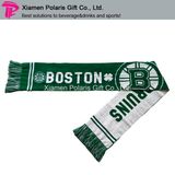 High Quality Knitted Football Fan Scarf with Colored Tassel