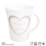 12oz Ceramic Mug with Heart Decal Design