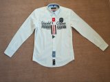 Men's 100%Cotton Solid Long Sleeve with Embroidery Woven Shirts
