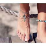 Silver Color Ankle Bracelet Foot Jewelry Barefoot Sandals Anklet