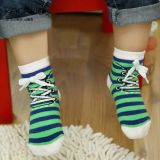 Baby Infant Toddler Boy Socks Shoe Look Anti Slip Soles