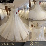 2018 New Collection Luxury Long Sleeve Wedding Dress Bridal Gown with Hand Made Cherry 3D Flowers and Crystals
