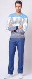 Men's 100% Cotton Knitted Pullover with Long Sleeve