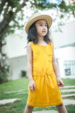 100% Cotton Golden Yellow Simple Dress for Girls