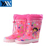 Colorful Kid Rubber Rain Boots with Cartoon Dora