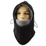 Fleece Balaclava Hat Hooded Neck Warmer Winter Sports Face Mask Gray Black