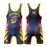 Custom Dye Sublimated Wrestling Singlet in Black and Yellow