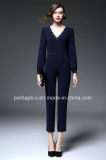 New Style Navy Blue Womens Slim Jumpsuit with Rivet Design